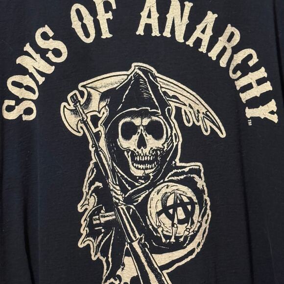 Sons of Anarchy men’s tee size 2XL. Reaper graphic, short sleeves white on black - Picture 4 of 4